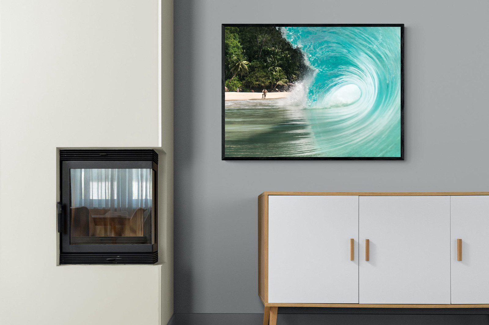 Shorebreak-Wall_Art-100 x 75cm-Mounted Canvas-Black-Pixalot
