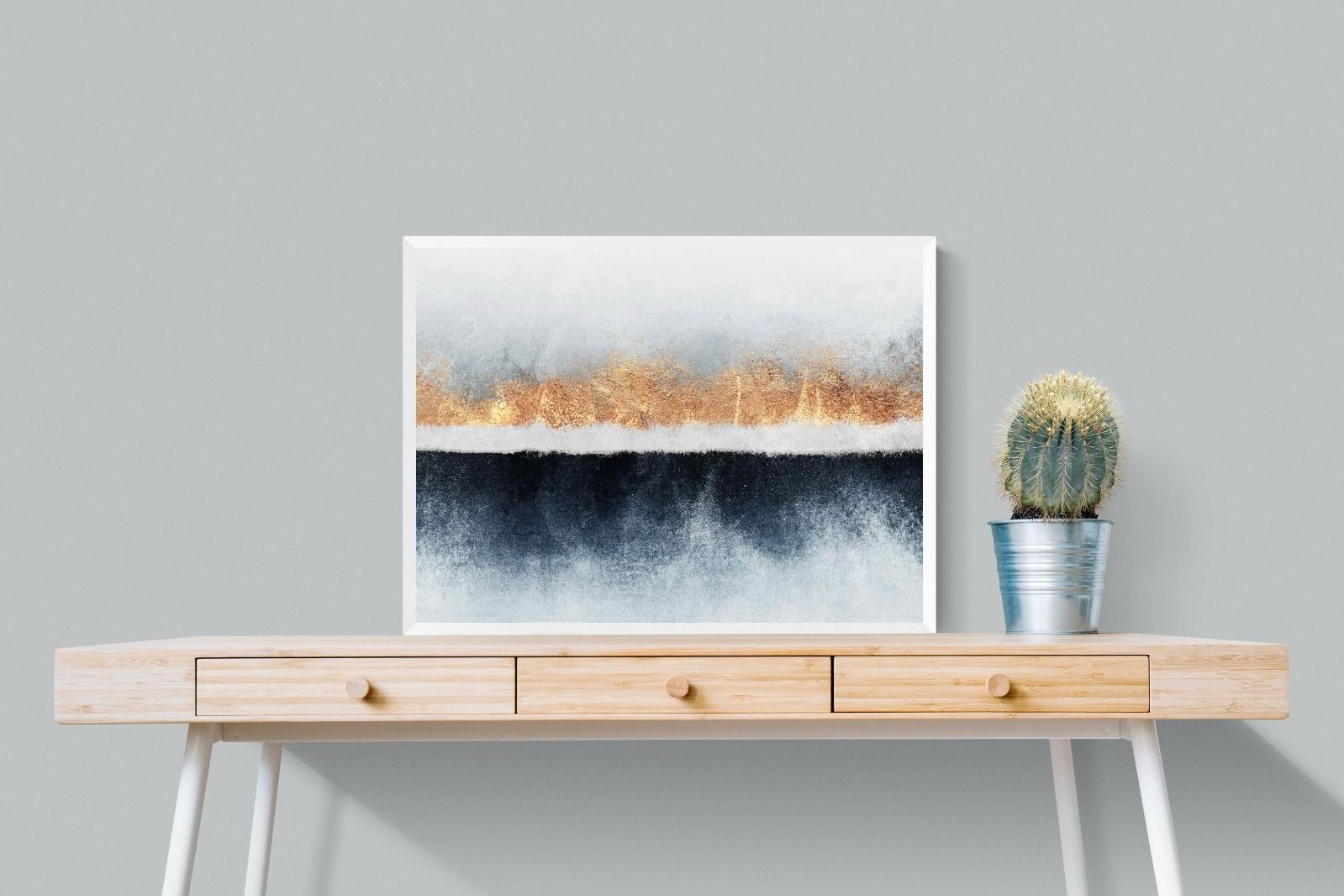 Split Horizon-Wall_Art-80 x 60cm-Mounted Canvas-White-Pixalot