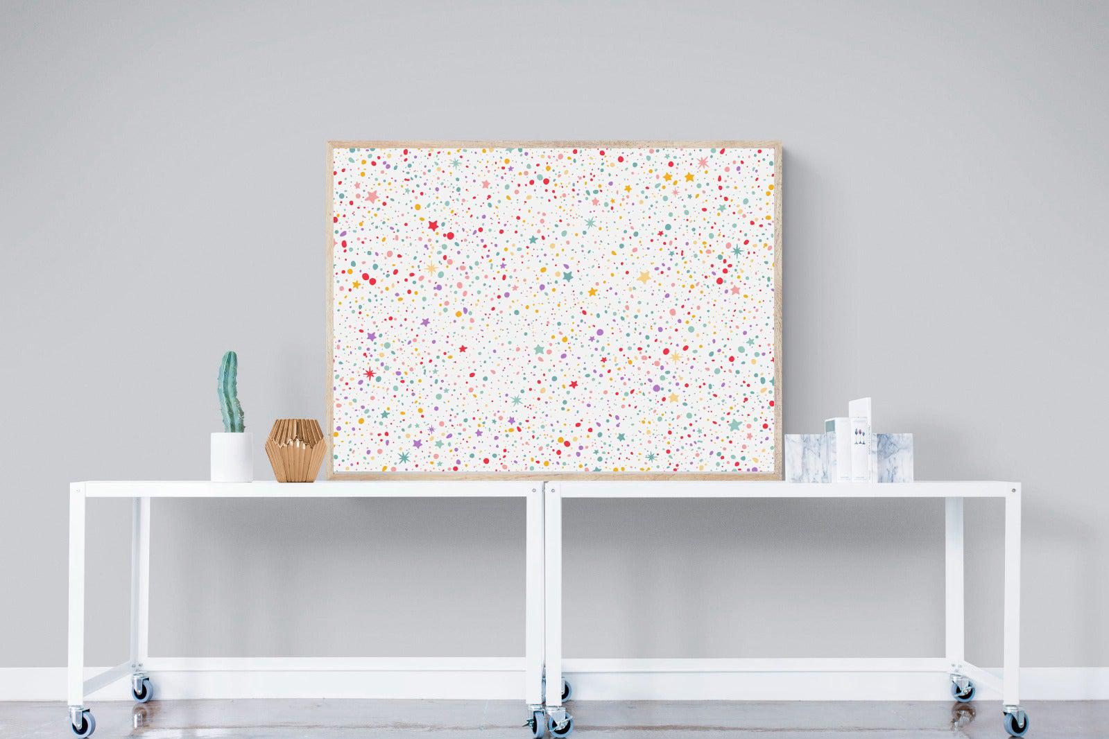 Stars & Dots-Wall_Art-120 x 90cm-Mounted Canvas-Wood-Pixalot