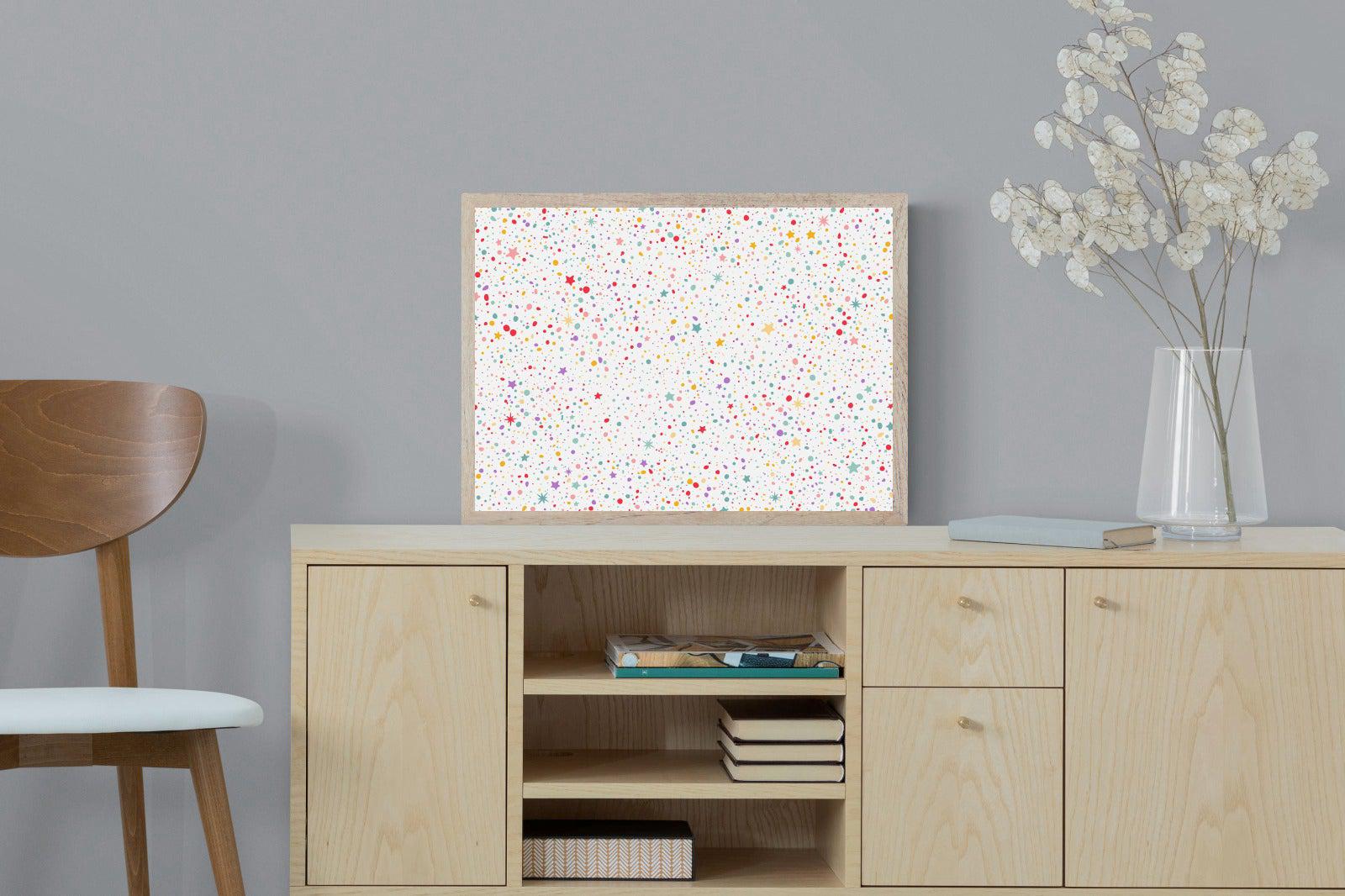 Stars & Dots-Wall_Art-60 x 45cm-Mounted Canvas-Wood-Pixalot