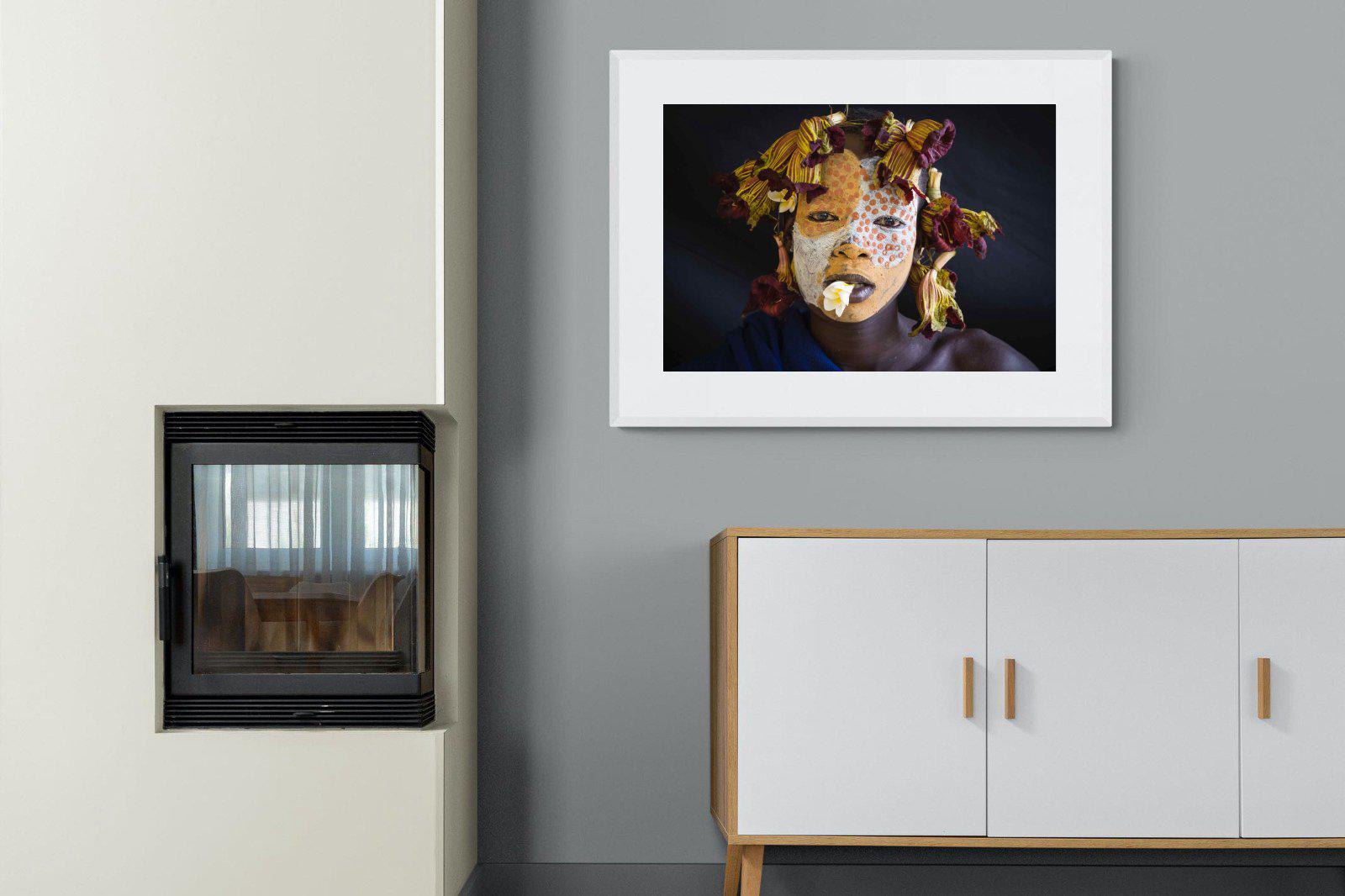 Suri Yellow-Wall_Art-100 x 75cm-Framed Print-White-Pixalot