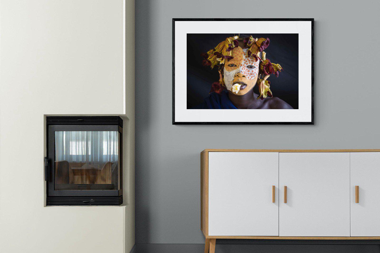 Suri Yellow-Wall_Art-100 x 75cm-Framed Print-Black-Pixalot