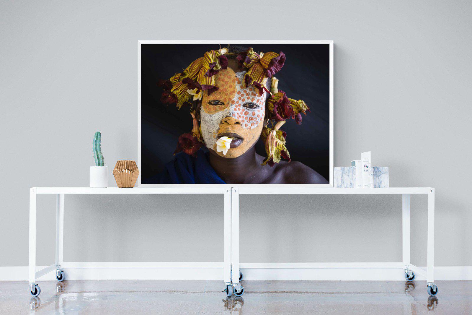 Suri Yellow-Wall_Art-120 x 90cm-Mounted Canvas-White-Pixalot