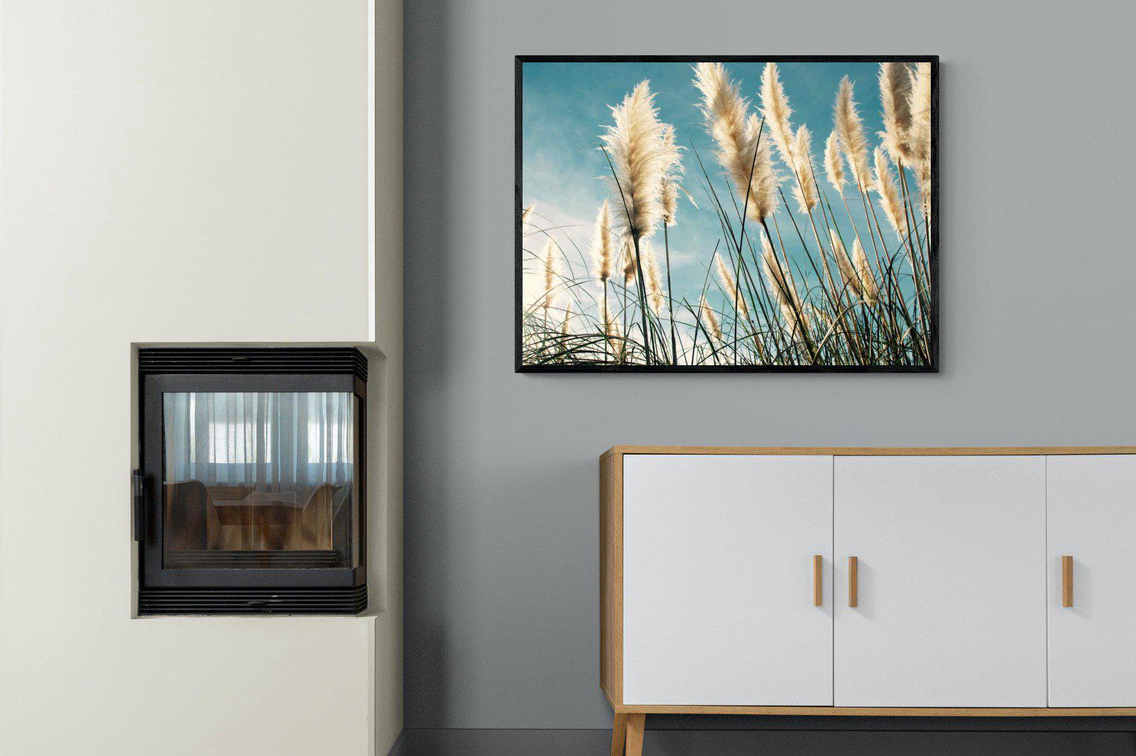 Toitoi-Wall_Art-100 x 75cm-Mounted Canvas-Black-Pixalot