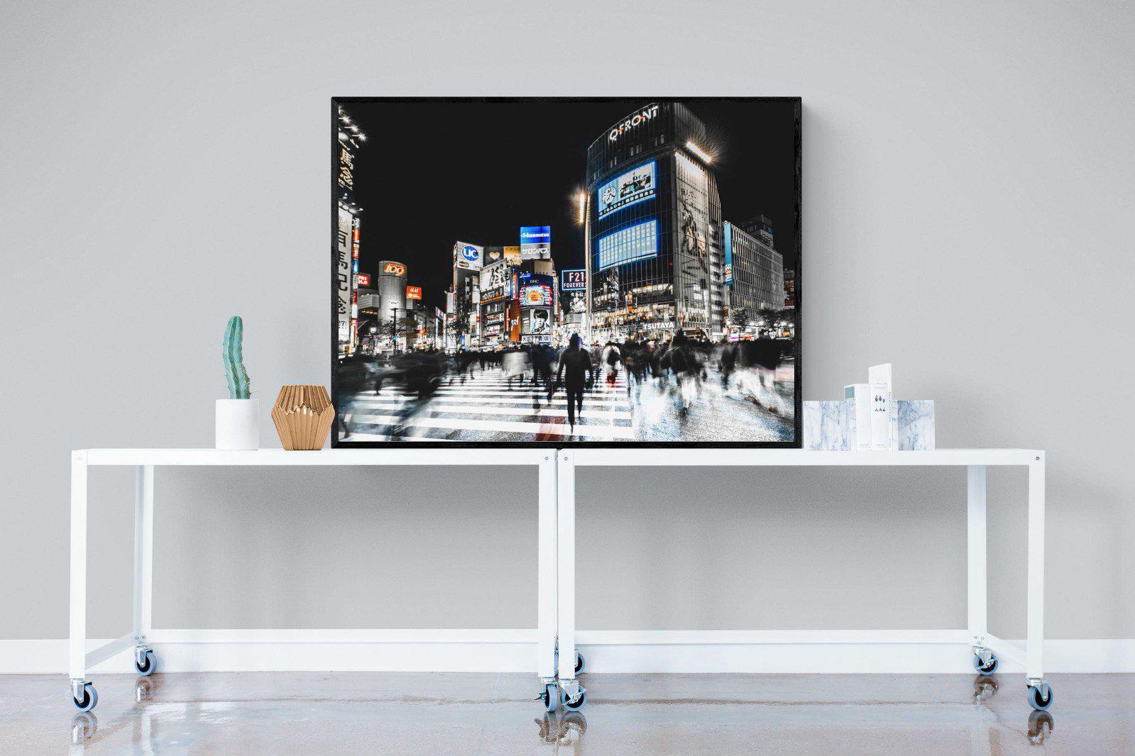 Tokyo Never Sleeps-Wall_Art-120 x 90cm-Mounted Canvas-Black-Pixalot