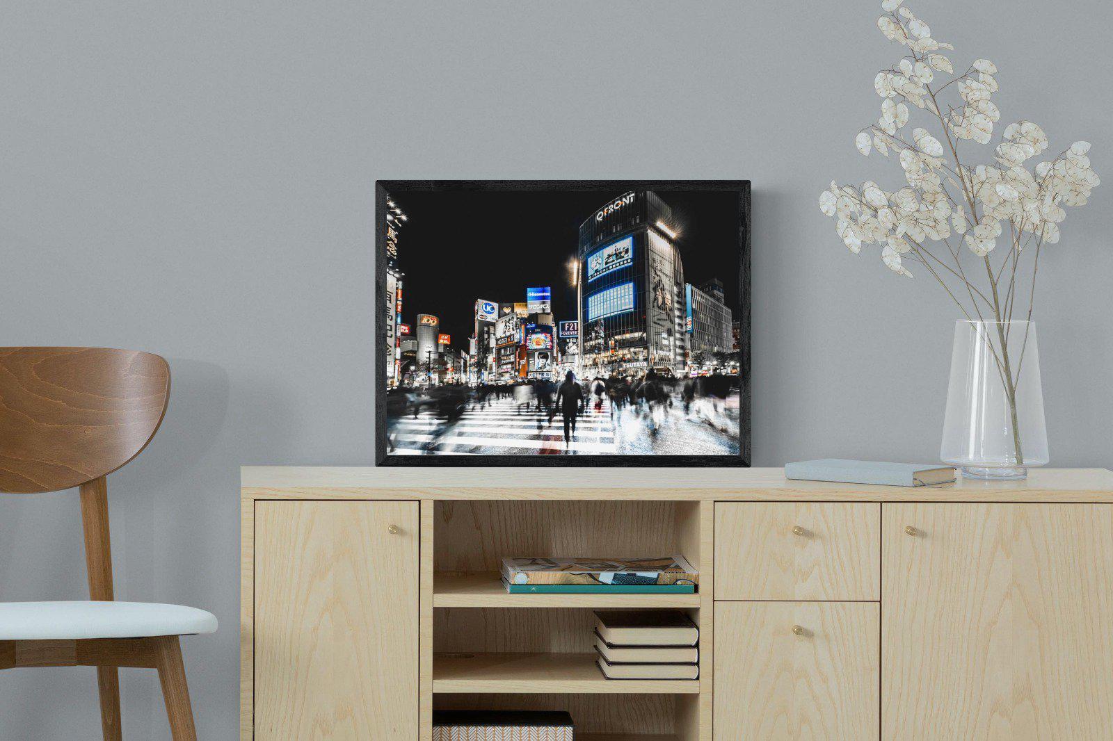 Tokyo Never Sleeps-Wall_Art-60 x 45cm-Mounted Canvas-Black-Pixalot