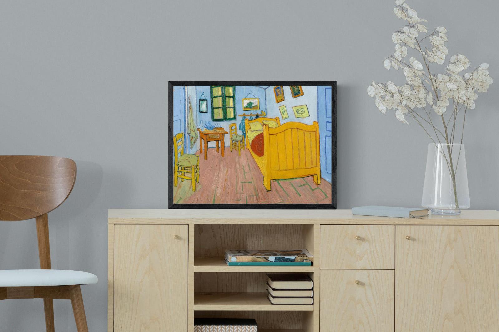 Vincent's Bedroom in Arles-Wall_Art-60 x 45cm-Mounted Canvas-Black-Pixalot