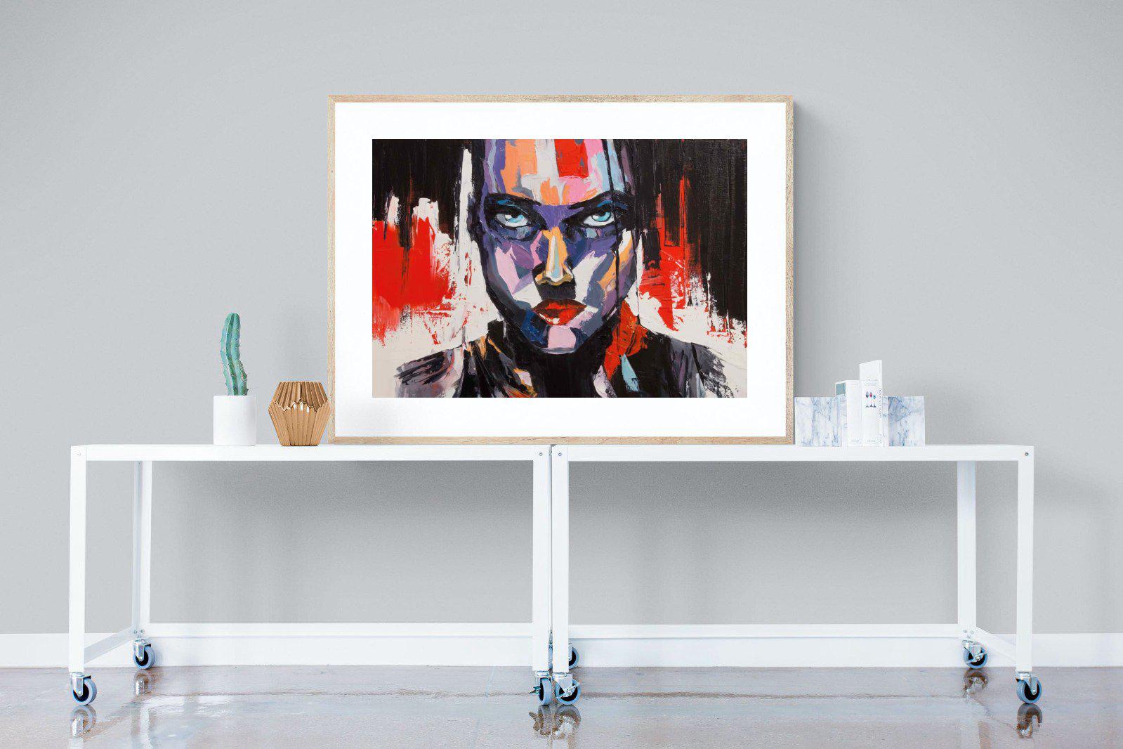 Vivid Girl-Wall_Art-120 x 90cm-Framed Print-Wood-Pixalot