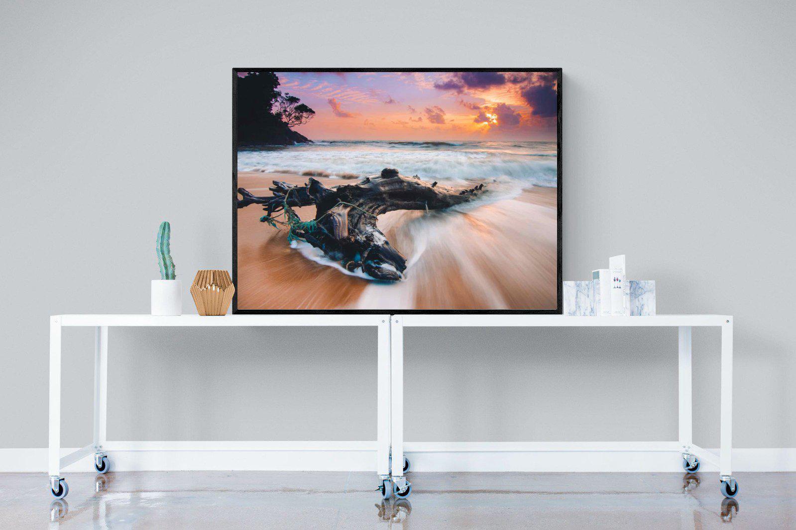 Washed Ashore-Wall_Art-120 x 90cm-Mounted Canvas-Black-Pixalot