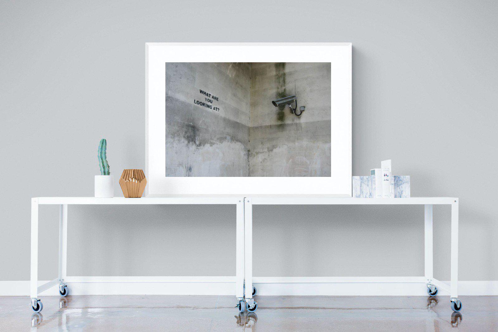 What Are You Looking At-Wall_Art-120 x 90cm-Framed Print-White-Pixalot