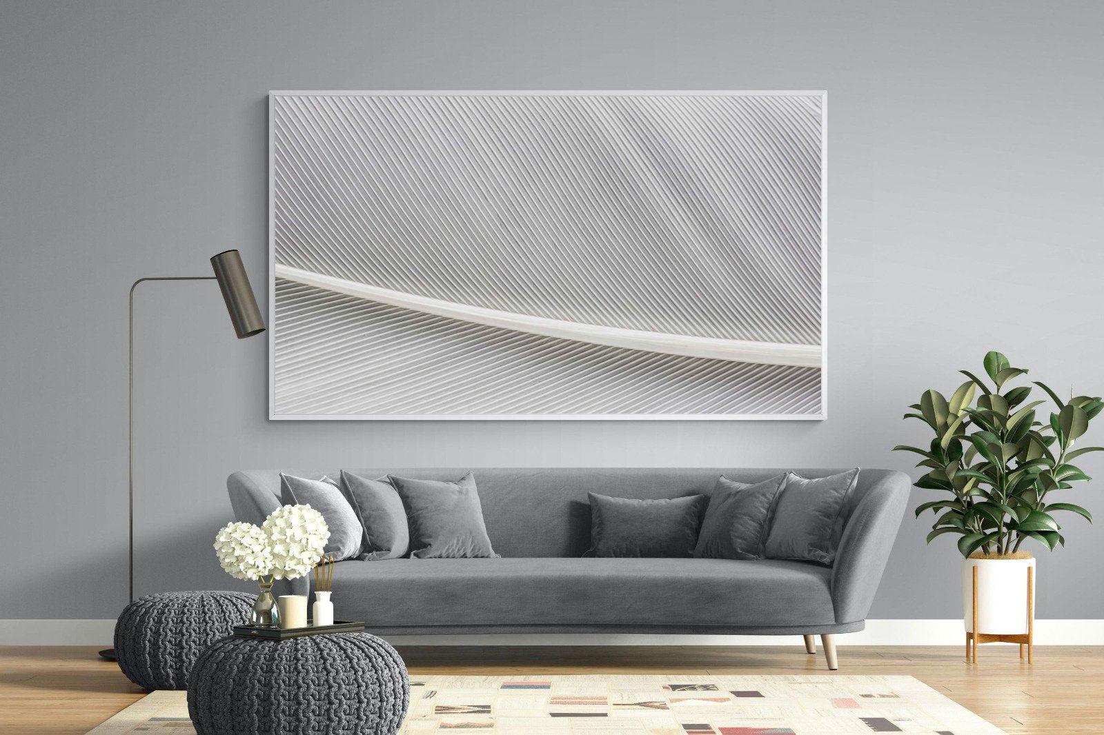 White Feather-Wall_Art-220 x 130cm-Mounted Canvas-White-Pixalot