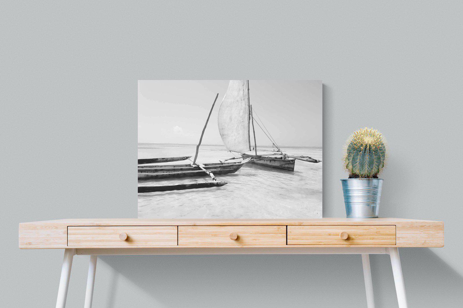 Zanzibar Fishing Boats-Wall_Art-80 x 60cm-Mounted Canvas-No Frame-Pixalot