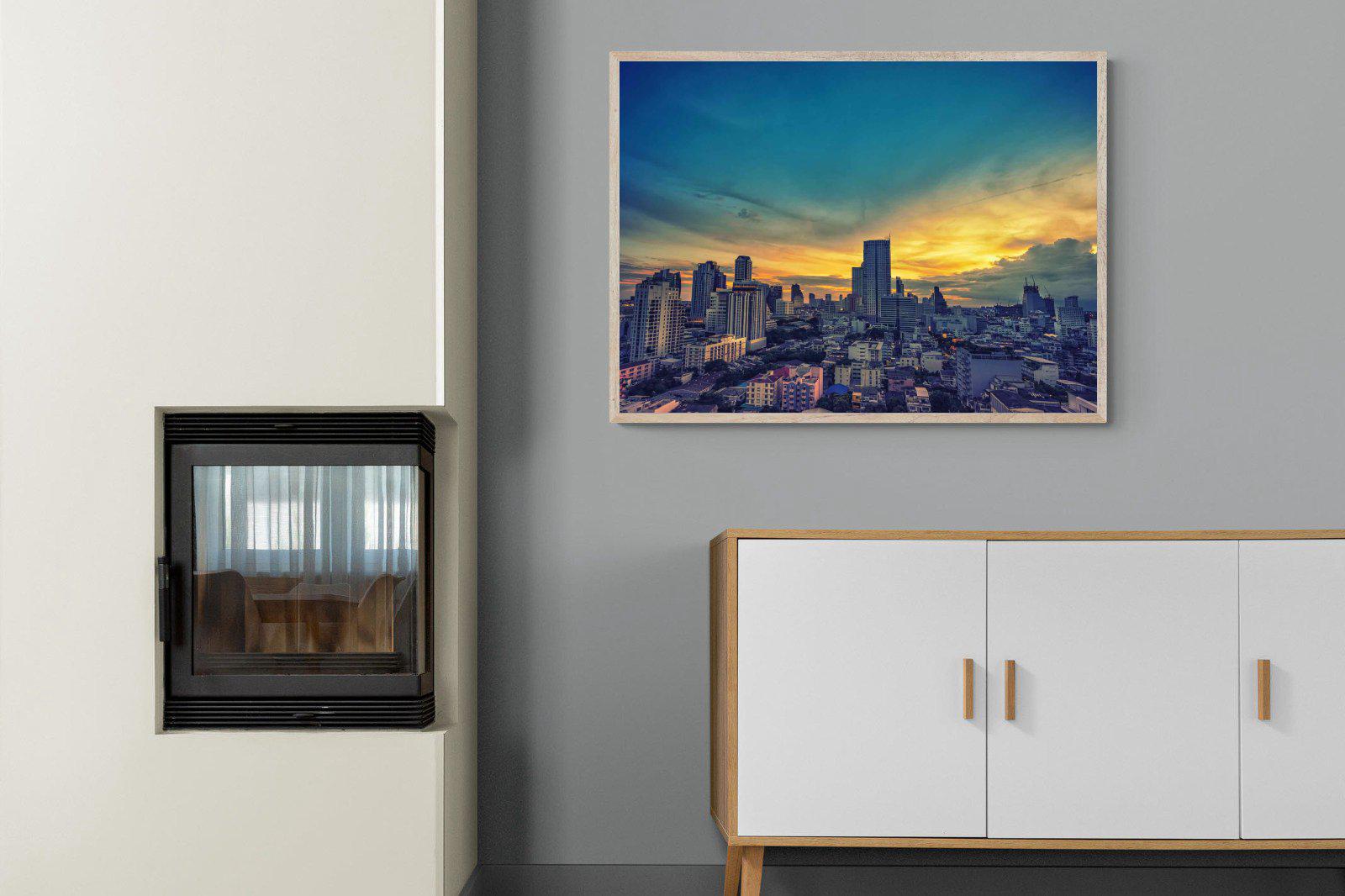 Joburg Sunrise-Wall_Art-100 x 75cm-Mounted Canvas-Wood-Pixalot
