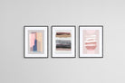 Abstract Pink Set-Wall_Art-45 x 60cm (x3)-Framed Print-Black-Pixalot