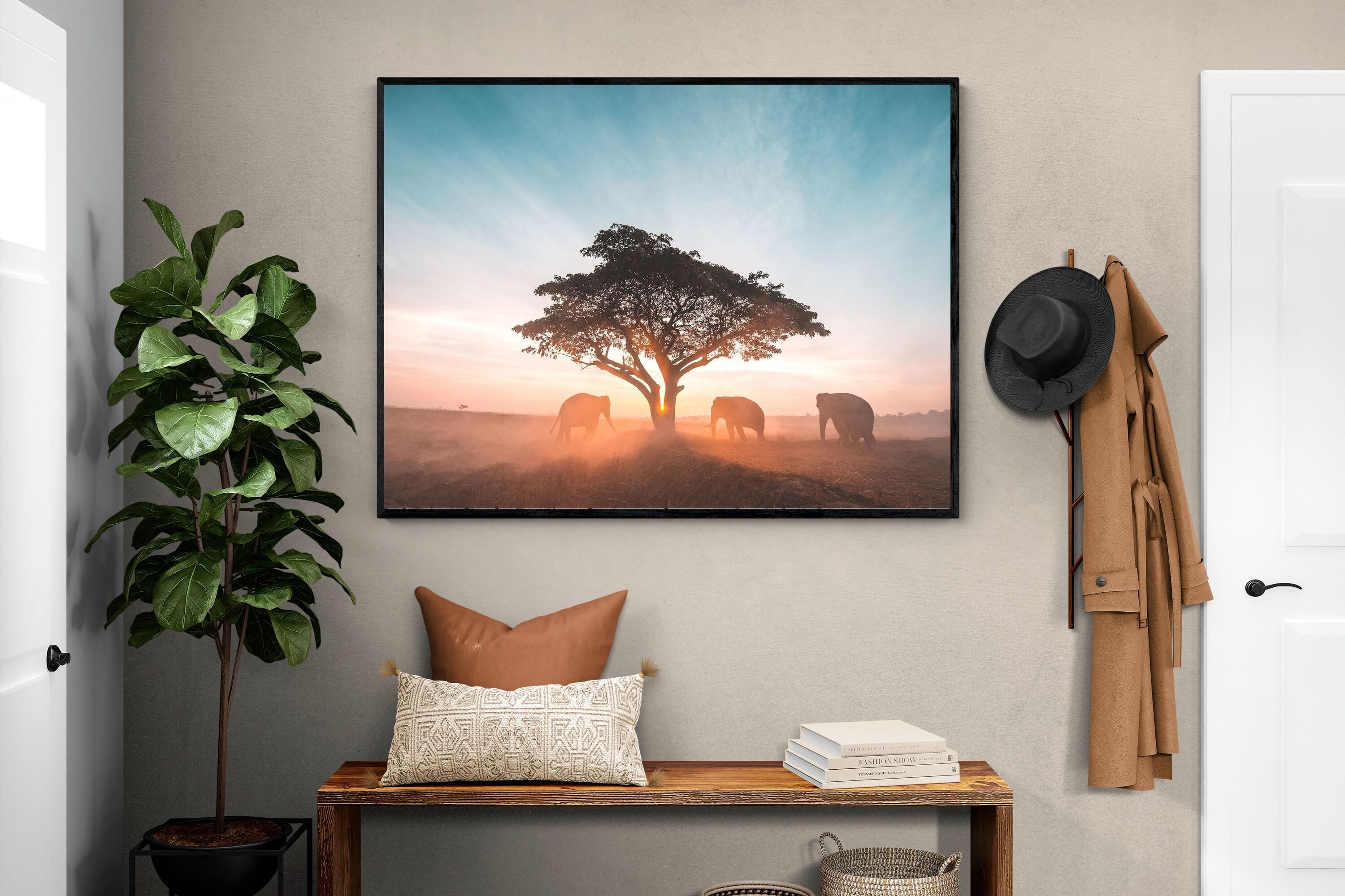 Acacia Cover-Wall_Art-120 x 90cm-Mounted Canvas-Black-Pixalot