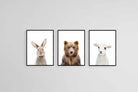 Adorable Trio Set-Wall_Art-45 x 60cm (x3)-Mounted Canvas-Black-Pixalot