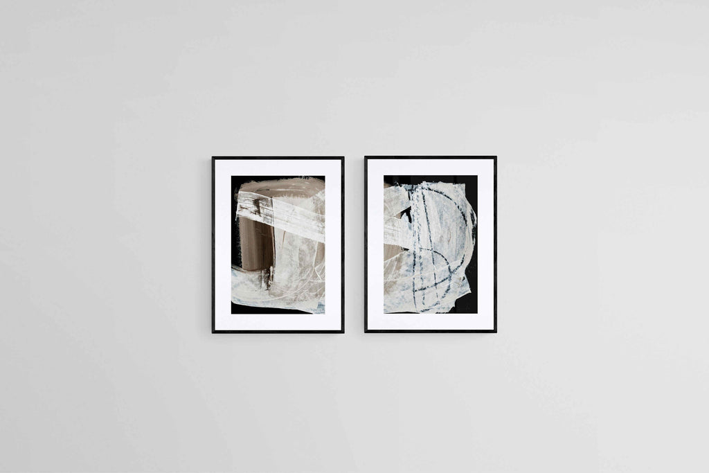 After Dark Set-Wall_Art-45 x 60cm (x2)-Framed Print-Black-Pixalot