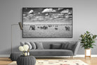 Amboseli Elephant Convoy-Wall_Art-220 x 130cm-Mounted Canvas-Black-Pixalot