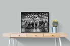 Amboseli Lake-Wall_Art-80 x 60cm-Mounted Canvas-Black-Pixalot