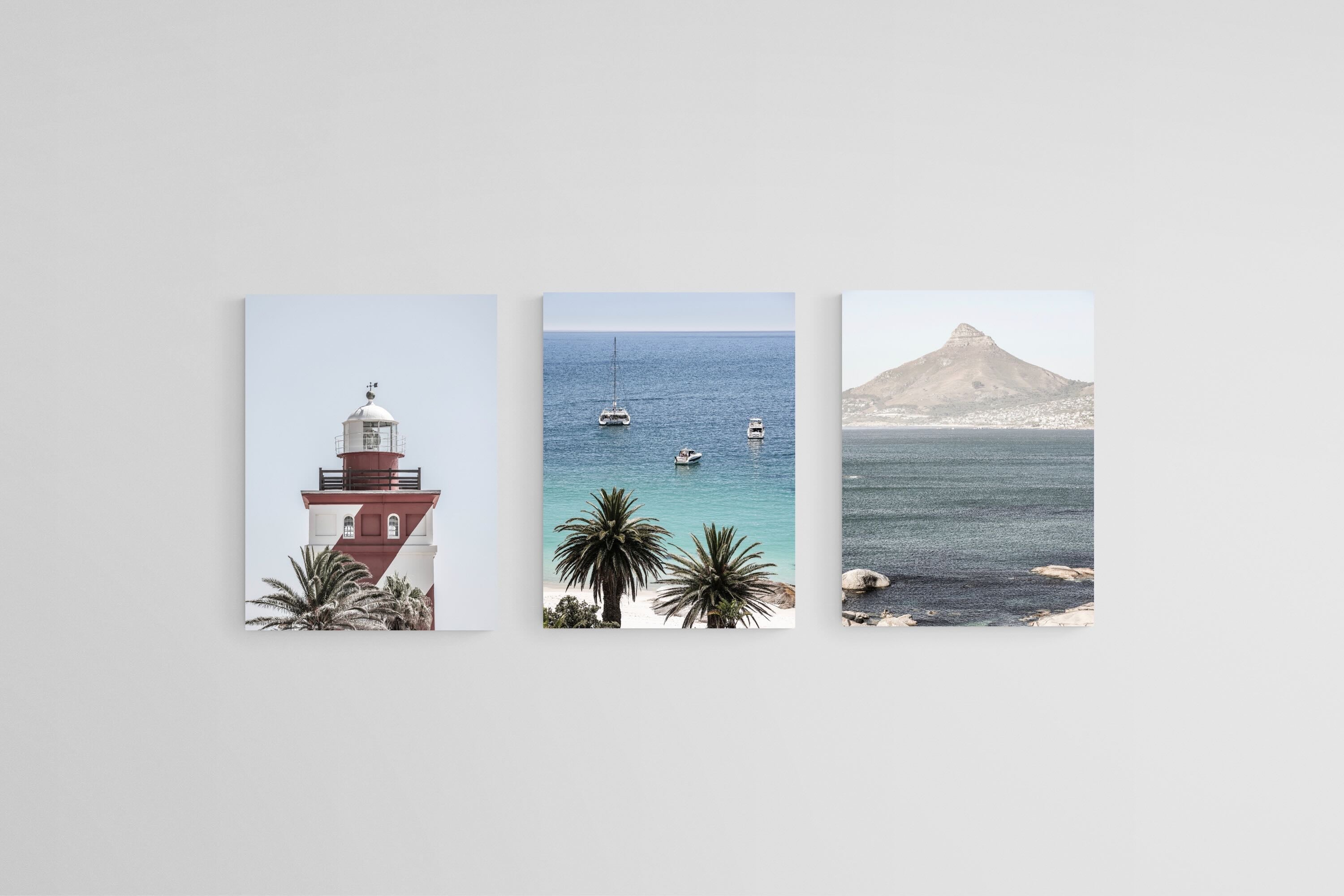 Atlantic Seaboard Set-Wall_Art-45 x 60cm (x3)-Mounted Canvas-No Frame-Pixalot