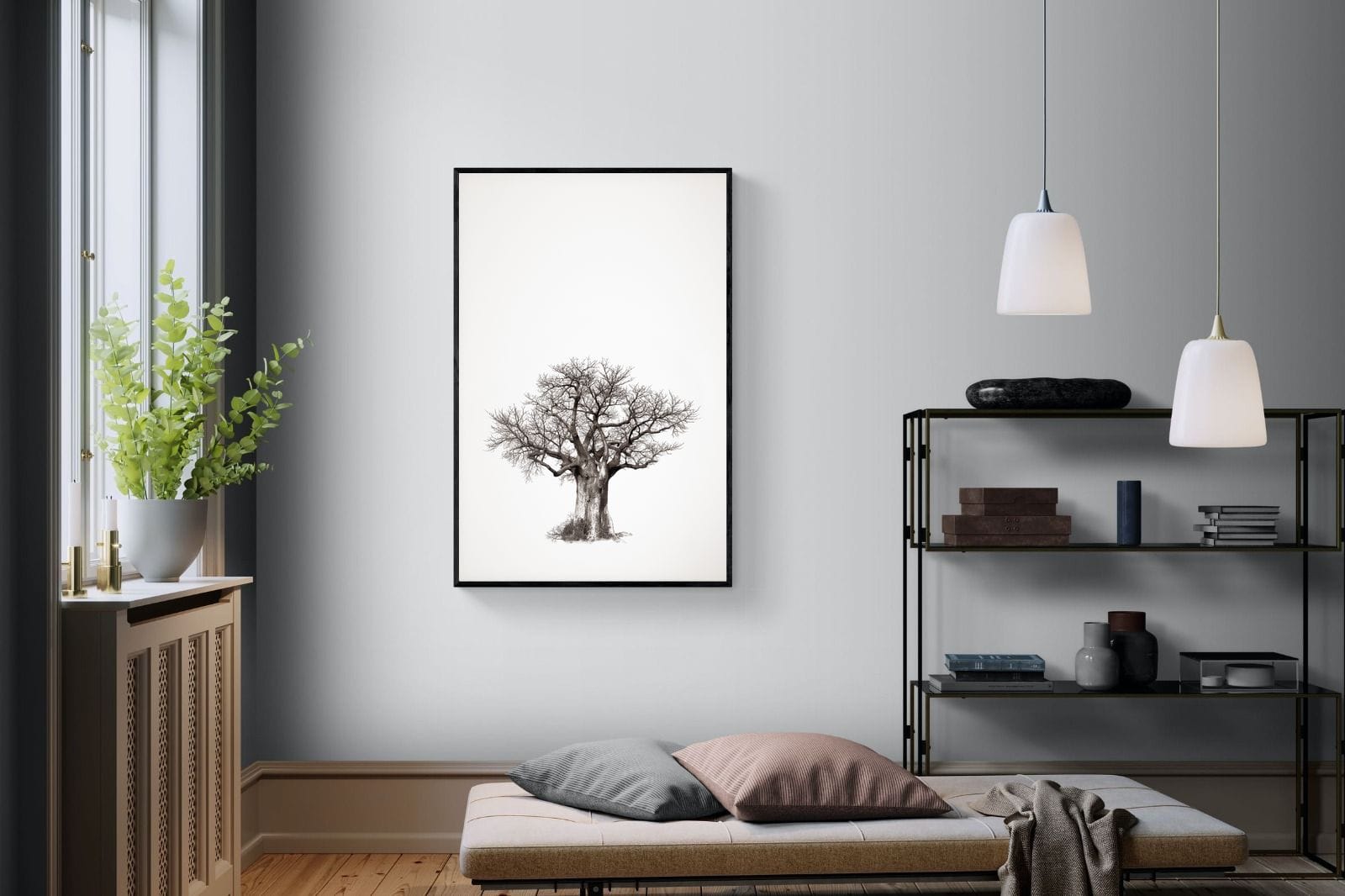 Baobab Legacy #4-Wall_Art-100 x 150cm-Mounted Canvas-Black-Pixalot