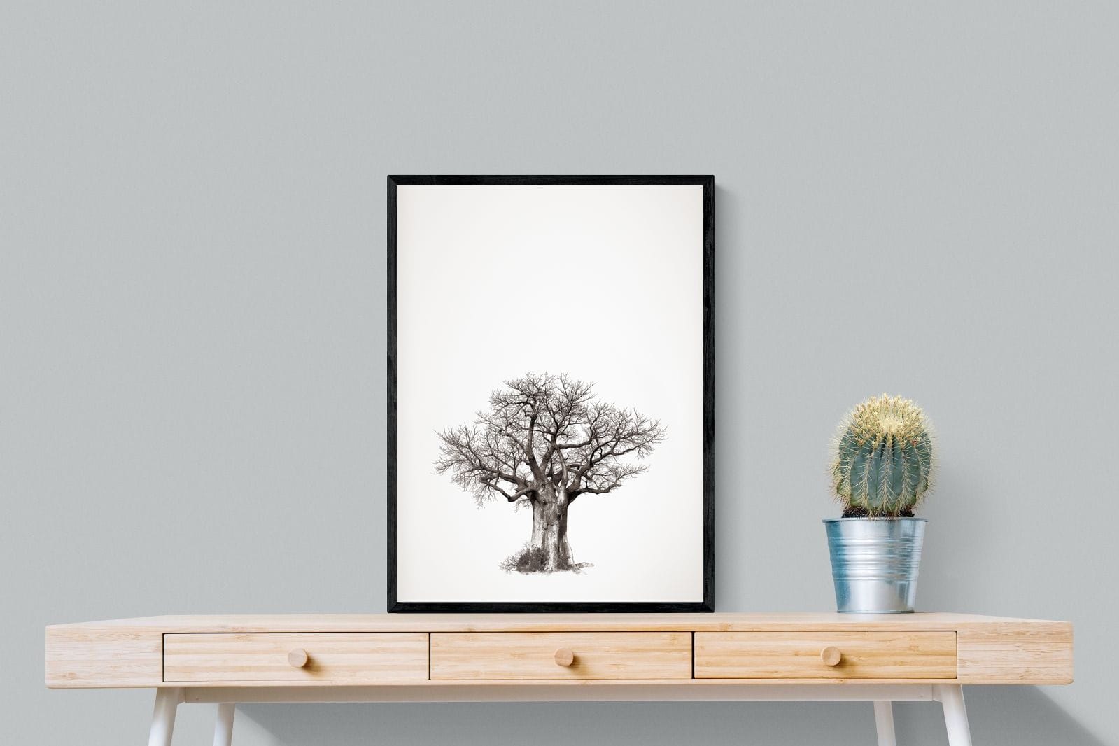 Baobab Legacy #4-Wall_Art-60 x 80cm-Mounted Canvas-Black-Pixalot