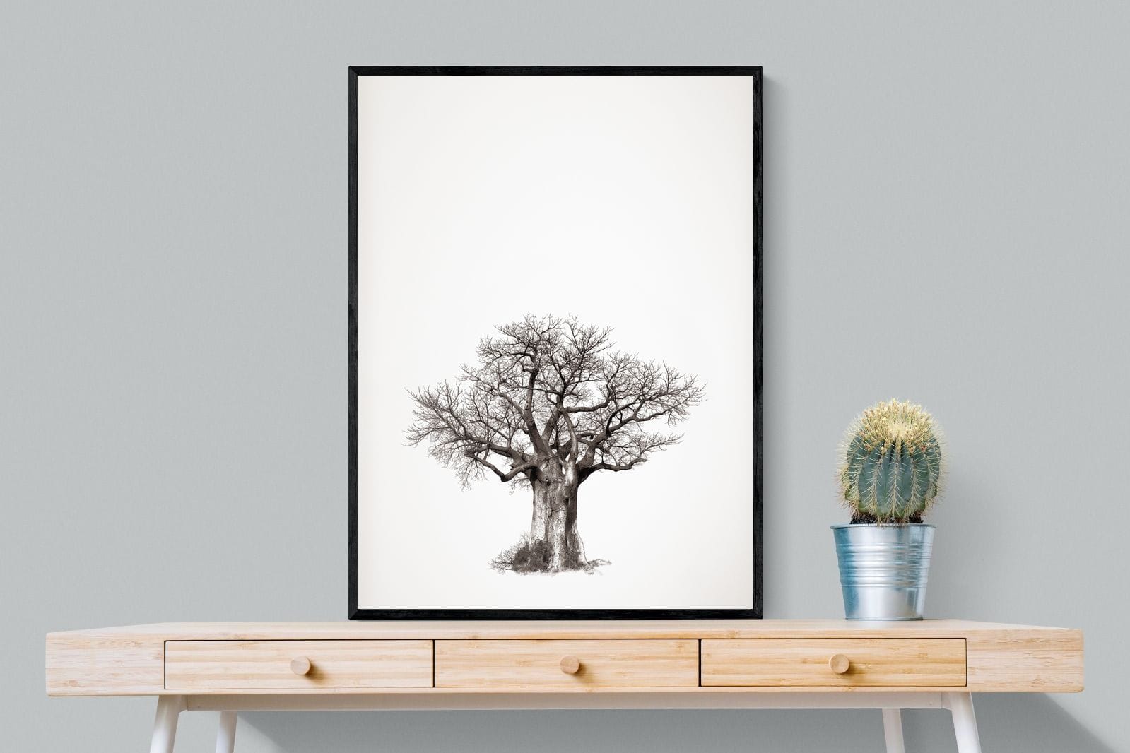 Baobab Legacy #4-Wall_Art-75 x 100cm-Mounted Canvas-Black-Pixalot