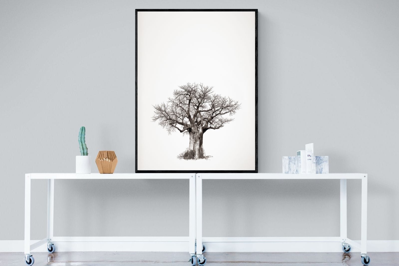 Baobab Legacy #4-Wall_Art-90 x 120cm-Mounted Canvas-Black-Pixalot