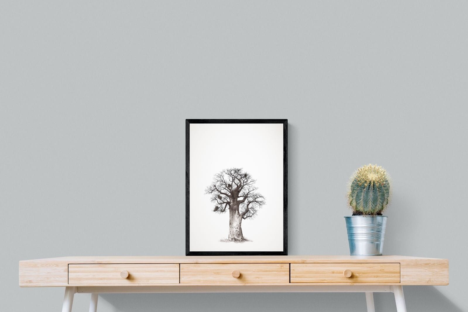 Baobab Legacy #5-Wall_Art-45 x 60cm-Mounted Canvas-Black-Pixalot