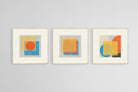 Bauhaus Square Set-Wall_Art-50 x 50cm (x3)-Mounted Canvas-Wood-Pixalot