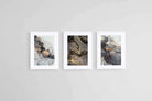 Black & Gold Set-Wall_Art-45 x 60cm (x3)-Framed Print-White-Pixalot