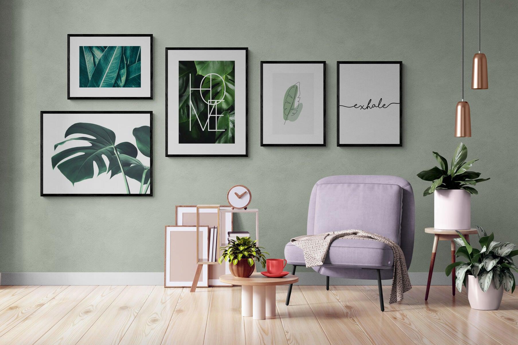 Botanical Gallery Wall Set-Wall_Art-Framed Print-Black-Pixalot