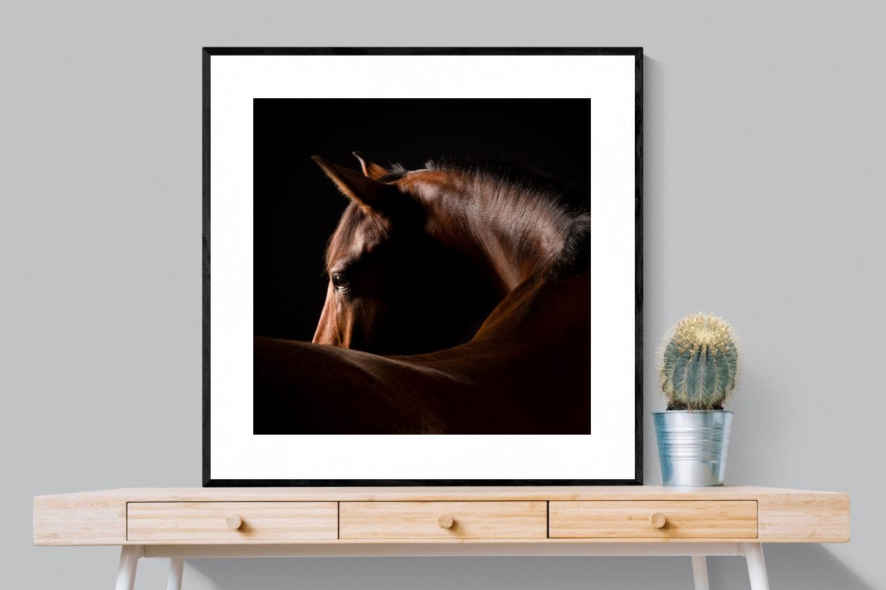 Bronze Mare-Wall_Art-100 x 100cm-Framed Print-Black-Pixalot