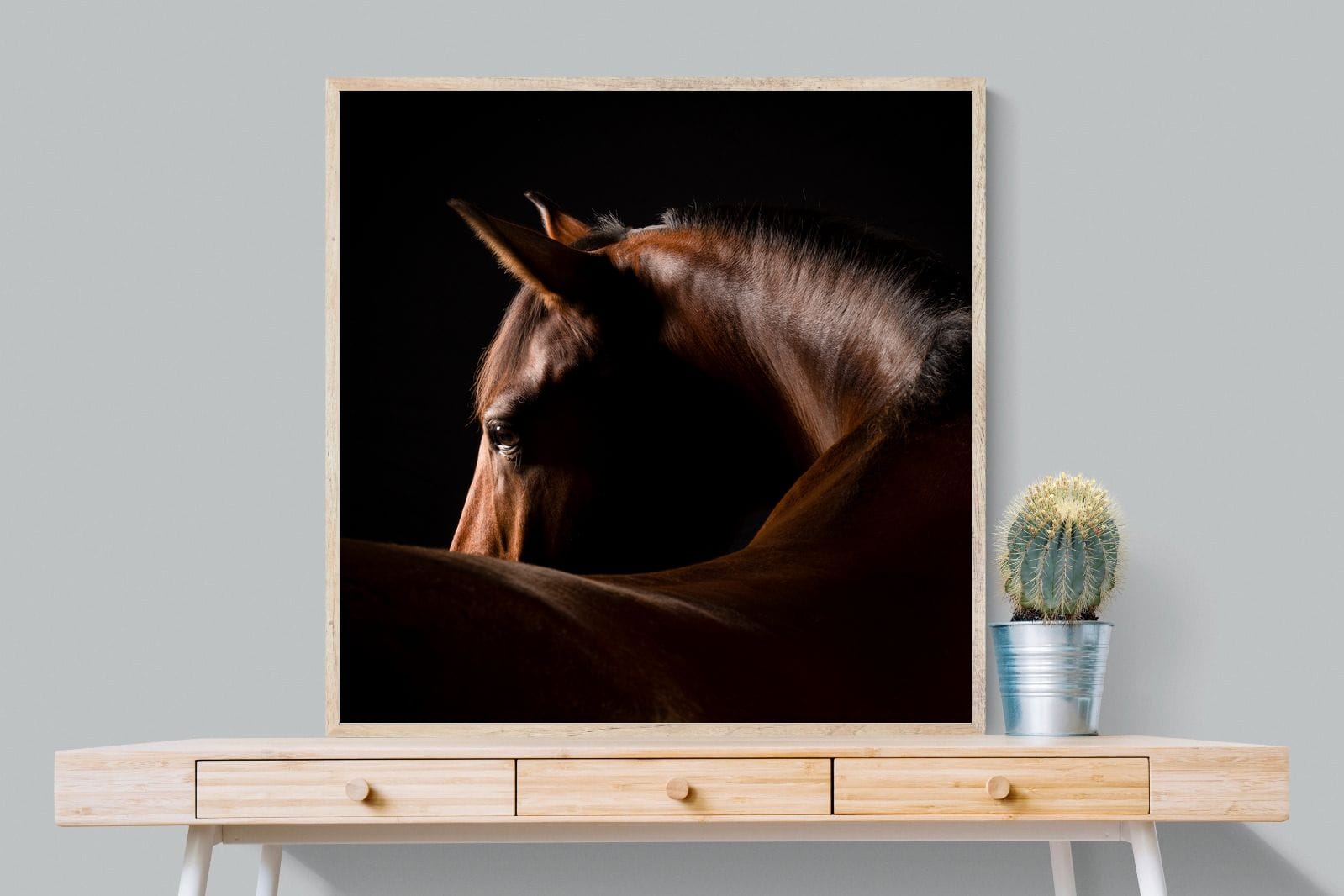 Bronze Mare-Wall_Art-100 x 100cm-Mounted Canvas-Wood-Pixalot