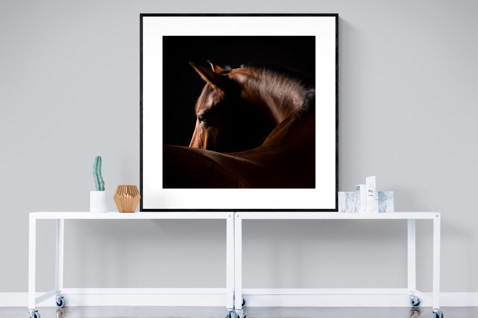 Bronze Mare-Wall_Art-120 x 120cm-Framed Print-Black-Pixalot