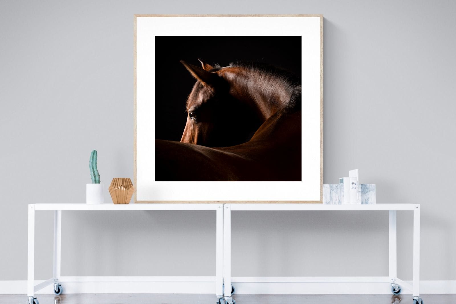 Bronze Mare-Wall_Art-120 x 120cm-Framed Print-Wood-Pixalot