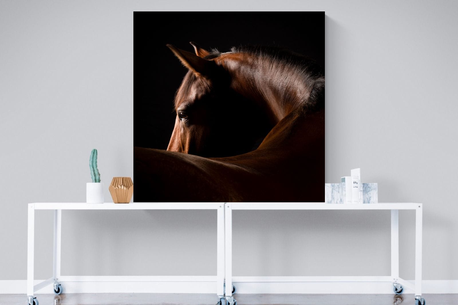 Bronze Mare-Wall_Art-120 x 120cm-Mounted Canvas-No Frame-Pixalot