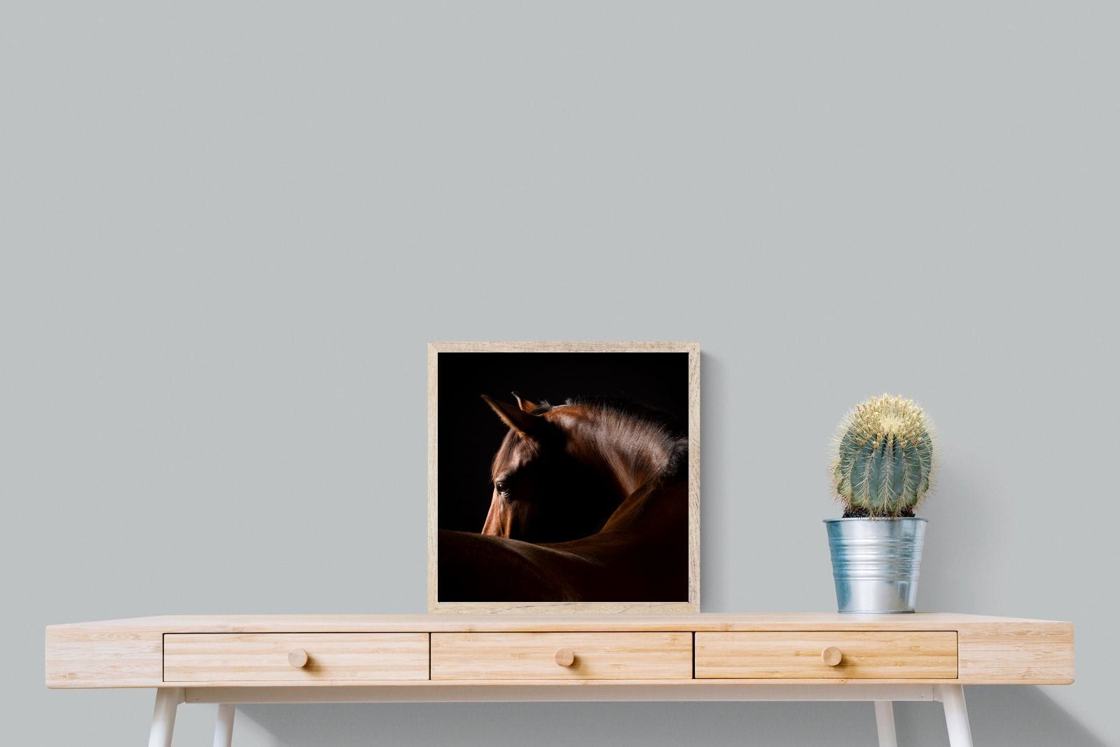 Bronze Mare-Wall_Art-50 x 50cm-Mounted Canvas-Wood-Pixalot