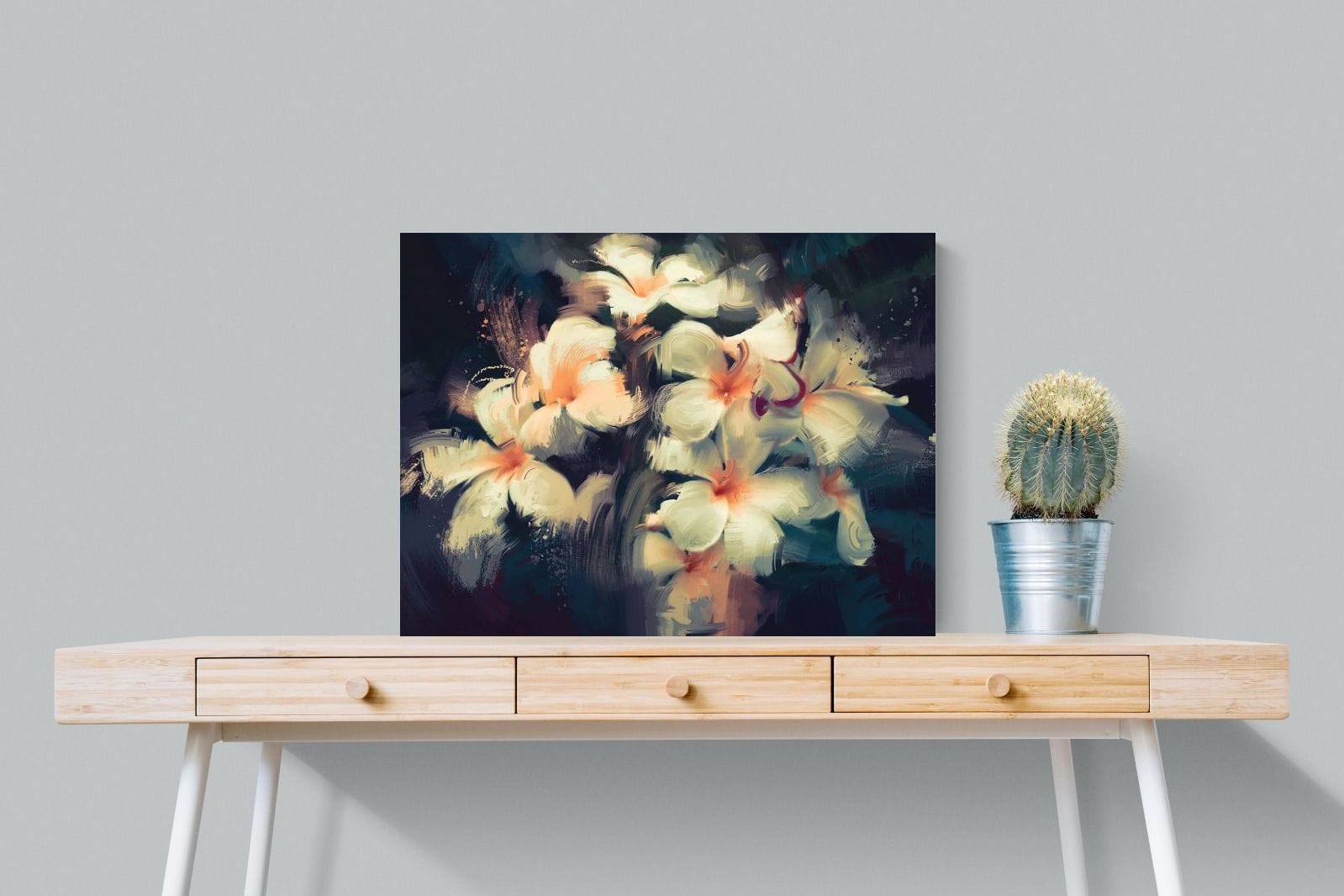 Brushed Petals-Wall_Art-80 x 60cm-Mounted Canvas-No Frame-Pixalot