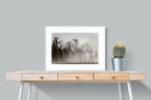 Camels in the Dust-Wall_Art-80 x 60cm-Framed Print-White-Pixalot