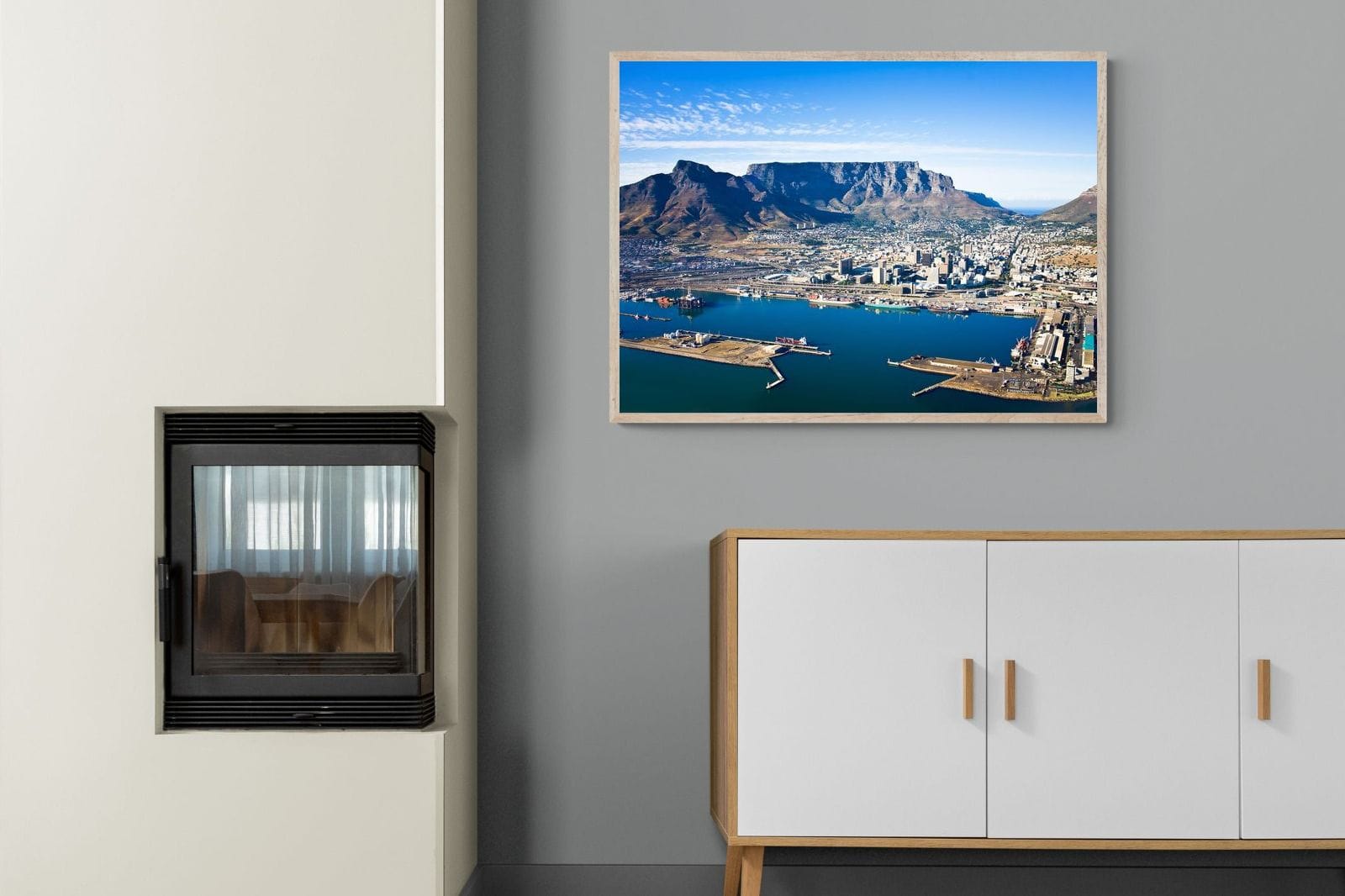 Cape Town Harbour-Wall_Art-100 x 75cm-Mounted Canvas-Wood-Pixalot