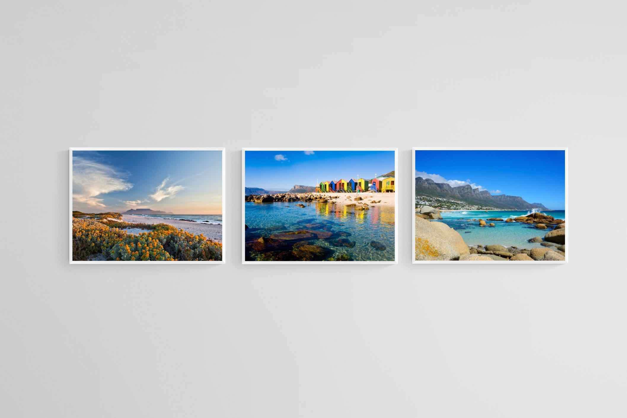 Cape Town Set-Wall_Art-60 x 45cm (x3)-Mounted Canvas-White-Pixalot