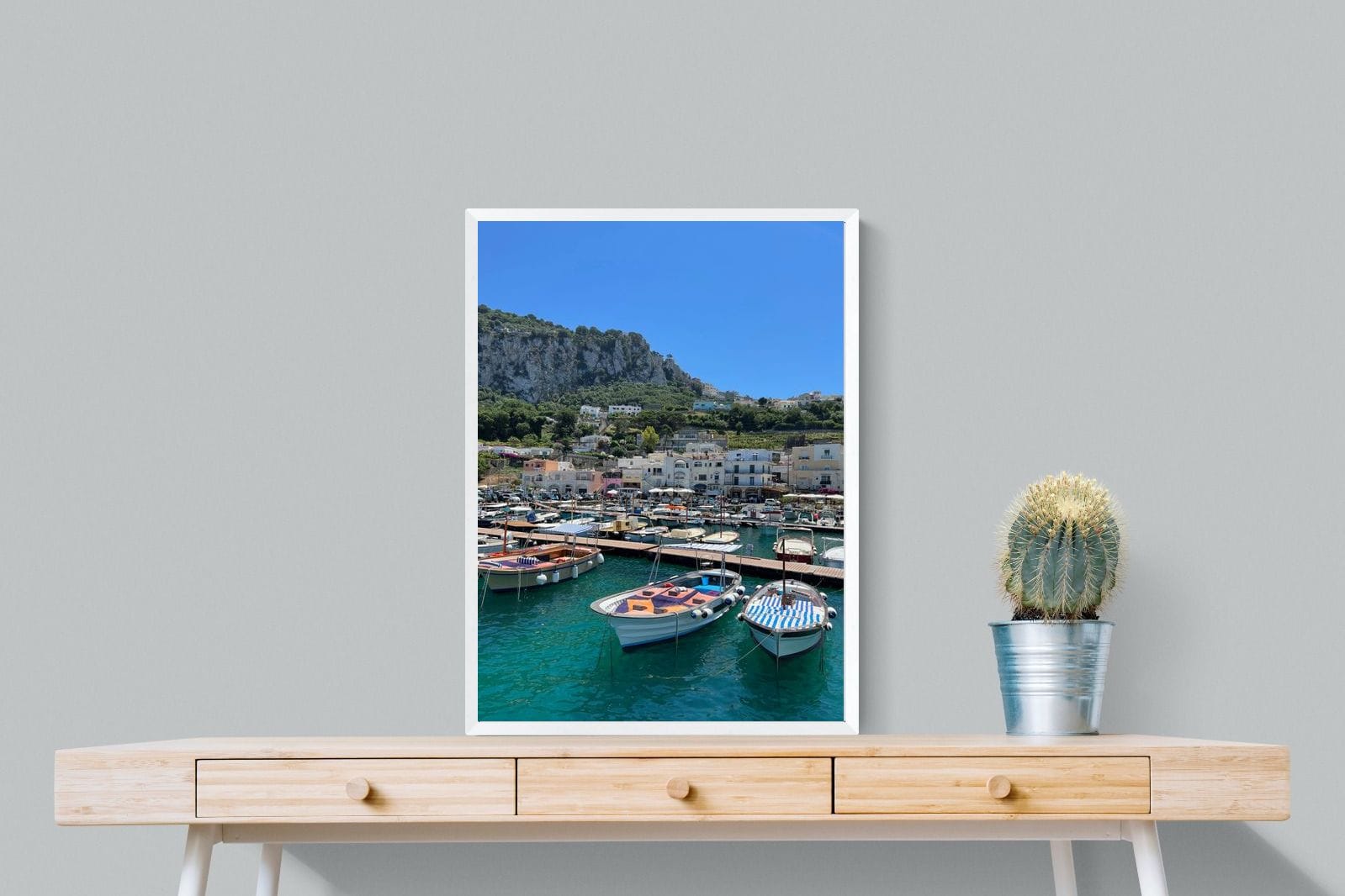 Capri Harbour-Wall_Art-60 x 80cm-Mounted Canvas-White-Pixalot