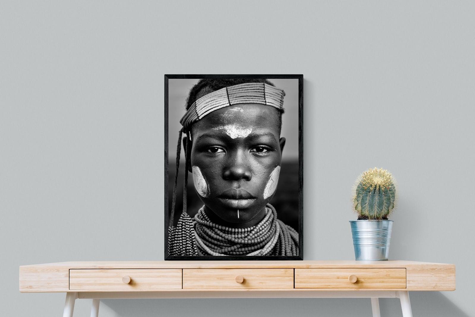 Caro Girl-Wall_Art-60 x 80cm-Mounted Canvas-Black-Pixalot