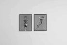 Chalk & Charcoal Set-Wall_Art-45 x 60cm (x2)-Mounted Canvas-Black-Pixalot