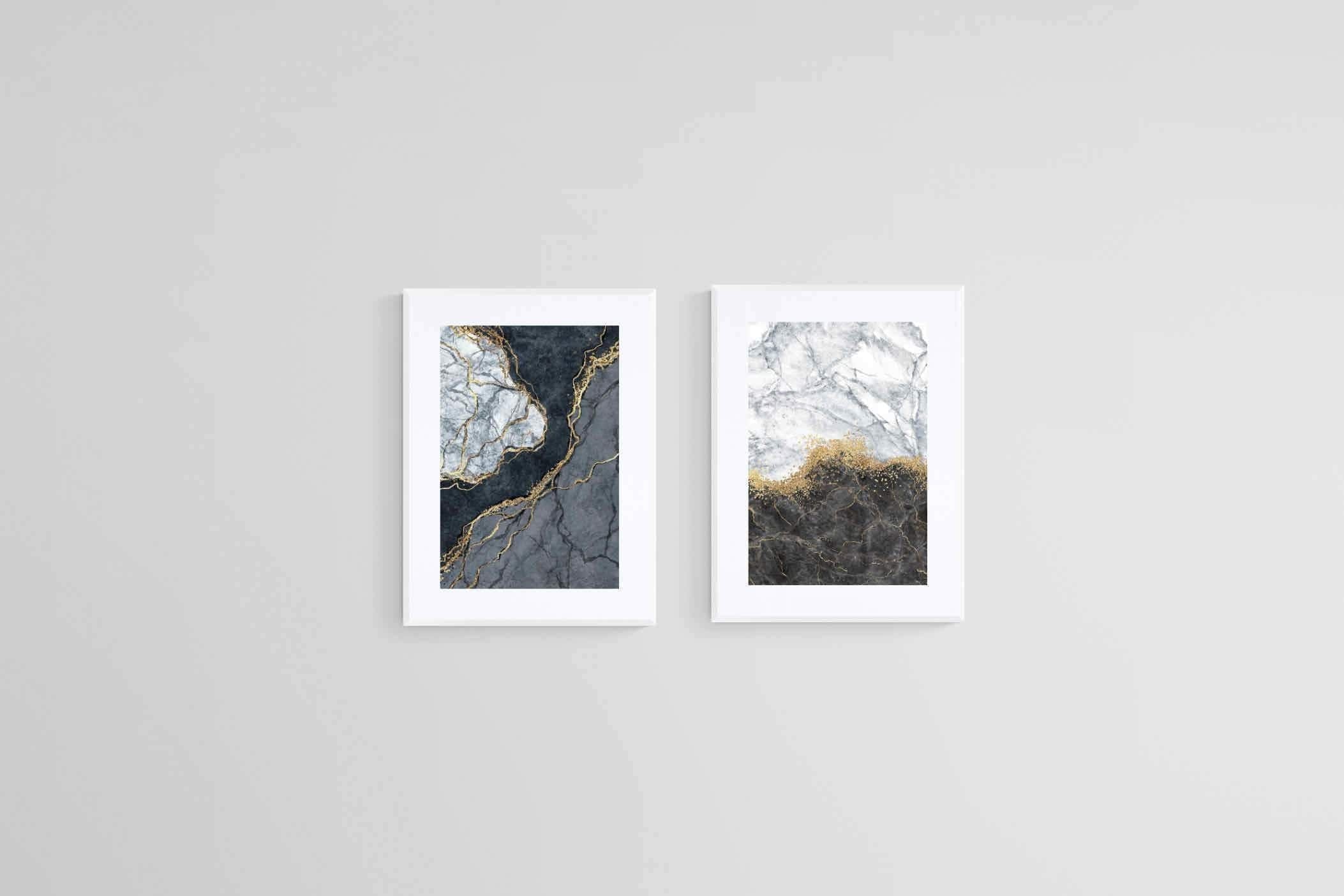 Charcoal & Gold Set-Wall_Art-45 x 60cm (x2)-Framed Print-White-Pixalot