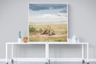 Cheetah Parenting-Wall_Art-120 x 120cm-Mounted Canvas-White-Pixalot