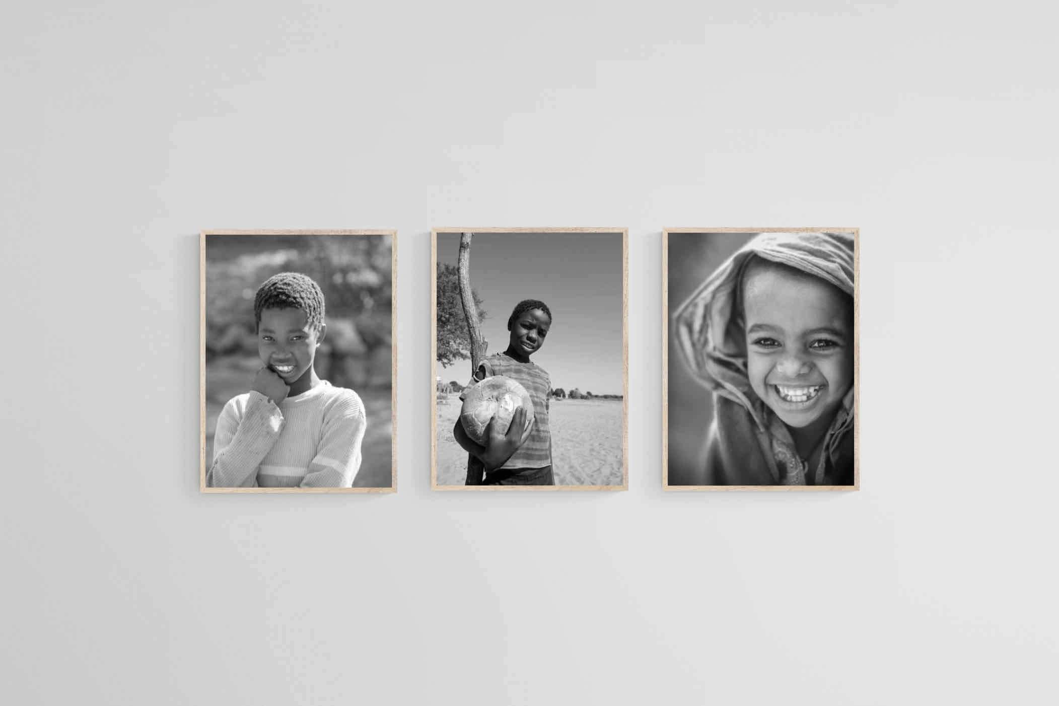 Children of Africa Set-Wall_Art-45 x 60cm (x3)-Mounted Canvas-Wood-Pixalot