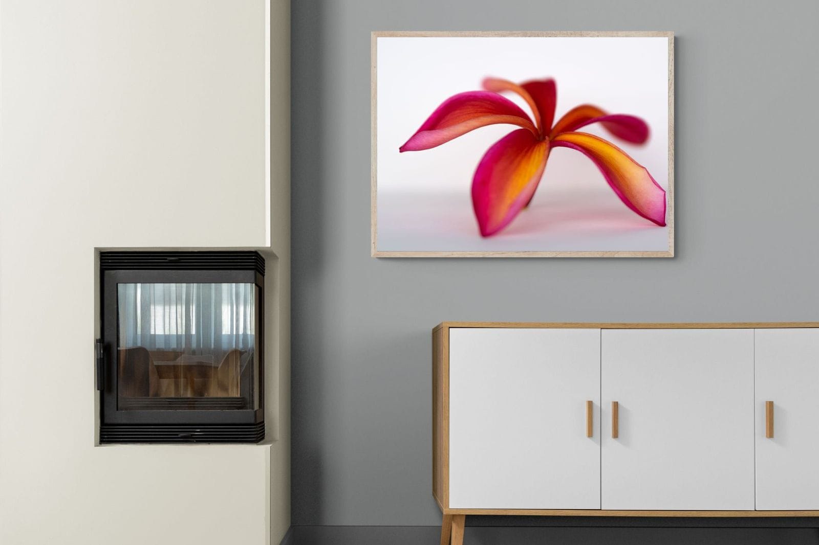 Crimson Flora-Wall_Art-100 x 75cm-Mounted Canvas-Wood-Pixalot