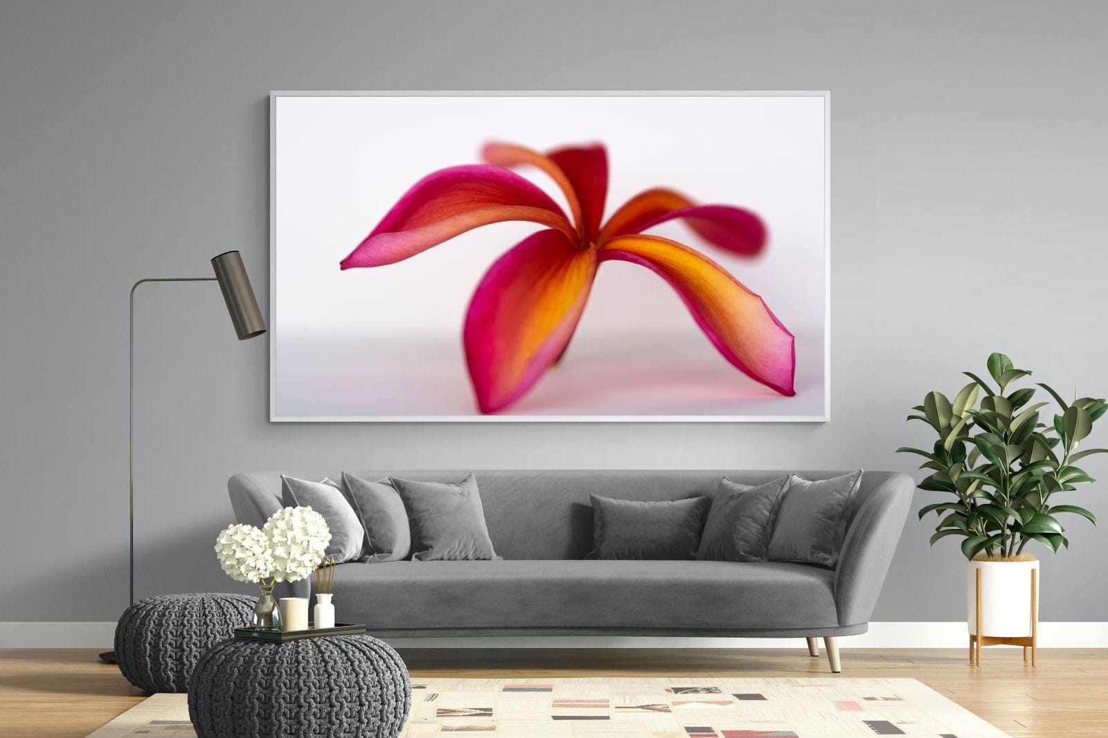 Crimson Flora-Wall_Art-220 x 130cm-Mounted Canvas-White-Pixalot